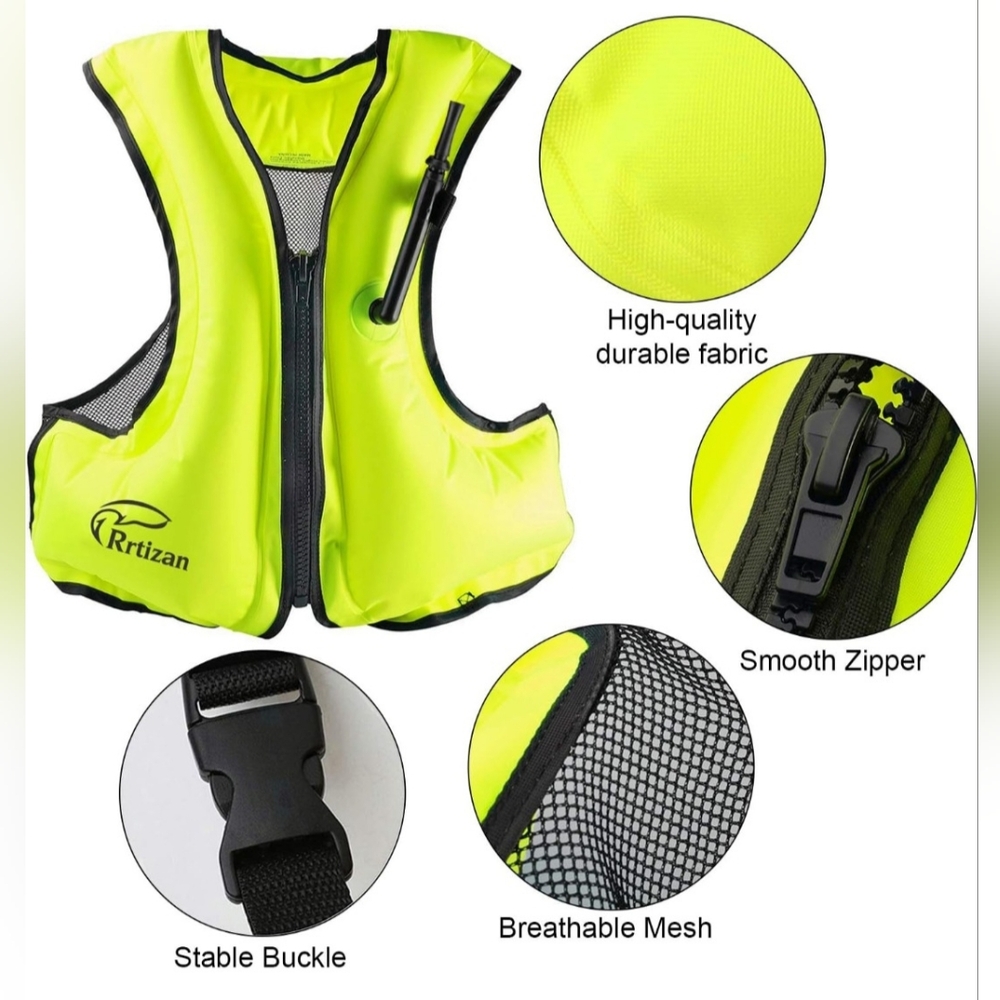 NWOT Rrtizan Adults Inflatable Swim Vest Men Women Bouyancy Aid >30 kg